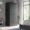 Kleiderschrank DARWIN anthrazit B/H/T: ca. 80x176x51 cm – Bild 2