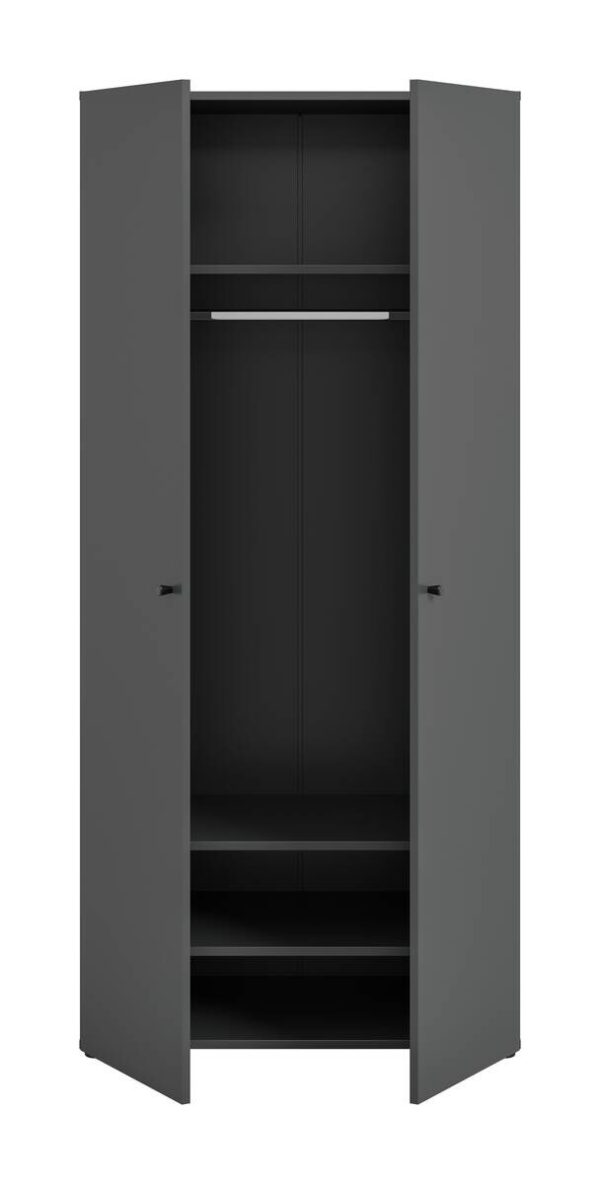 Kleiderschrank DARWIN anthrazit B/H/T: ca. 80x176x51 cm – Bild 4