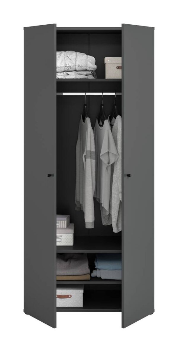 Kleiderschrank DARWIN anthrazit B/H/T: ca. 80x176x51 cm – Bild 5
