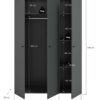 Kleiderschrank DARWIN anthrazit B/H/T: ca. 120x176x51 cm – Bild 2
