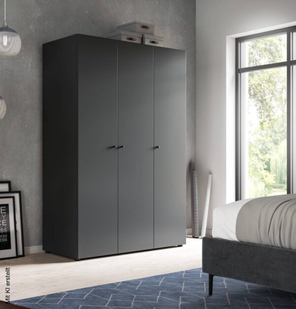 Kleiderschrank DARWIN anthrazit B/H/T: ca. 120x176x51 cm – Bild 3