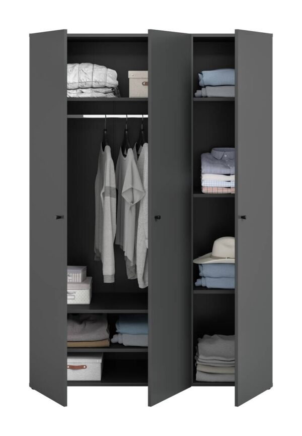 Kleiderschrank DARWIN anthrazit B/H/T: ca. 120x176x51 cm – Bild 5