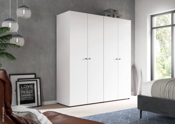 Kleiderschrank DARWIN weiß B/H/T: ca. 160x176x51 cm – Bild 2