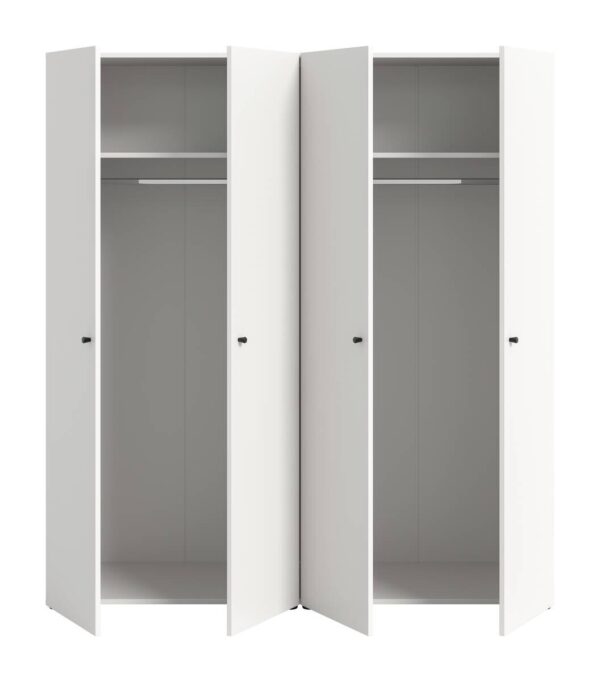 Kleiderschrank DARWIN weiß B/H/T: ca. 160x176x51 cm – Bild 4
