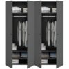 Kleiderschrank DARWIN anthrazit B/H/T: ca. 160x176x51 cm – Bild 4