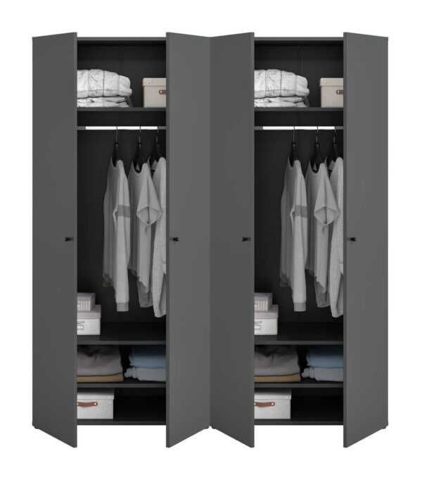 Kleiderschrank DARWIN anthrazit B/H/T: ca. 160x176x51 cm – Bild 4