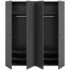 Kleiderschrank DARWIN anthrazit B/H/T: ca. 160x176x51 cm – Bild 5