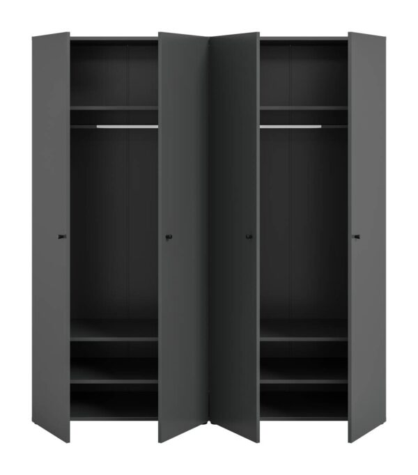 Kleiderschrank DARWIN anthrazit B/H/T: ca. 160x176x51 cm – Bild 5