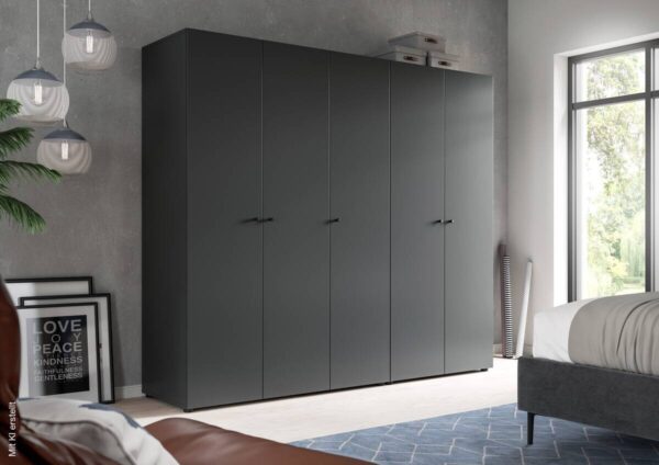 Kleiderschrank DARWIN anthrazit B/H/T: ca. 200x176x51 cm – Bild 2