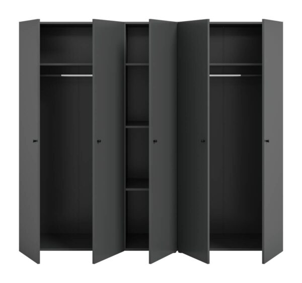 Kleiderschrank DARWIN anthrazit B/H/T: ca. 200x176x51 cm – Bild 3
