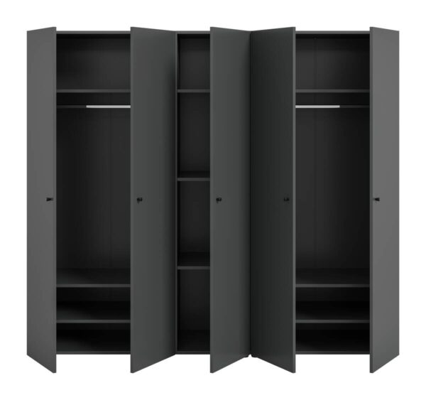 Kleiderschrank DARWIN anthrazit B/H/T: ca. 200x176x51 cm – Bild 4