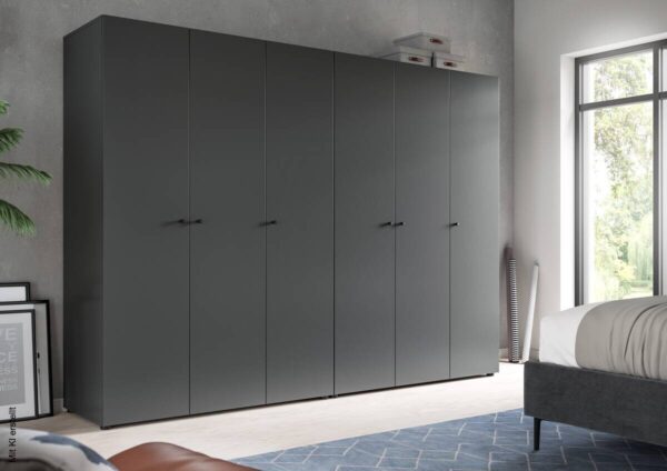Kleiderschrank DARWIN anthrazit B/H/T: ca. 240x176x51 cm – Bild 2