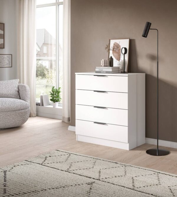 Kommode KOPENHAGEN weiß B/H/T: ca. 74x80x35 cm – Bild 2