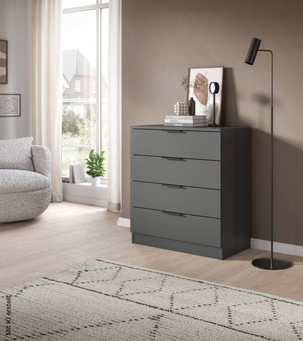 Kommode KOPENHAGEN anthrazit B/H/T: ca. 74x79x35 cm – Bild 3