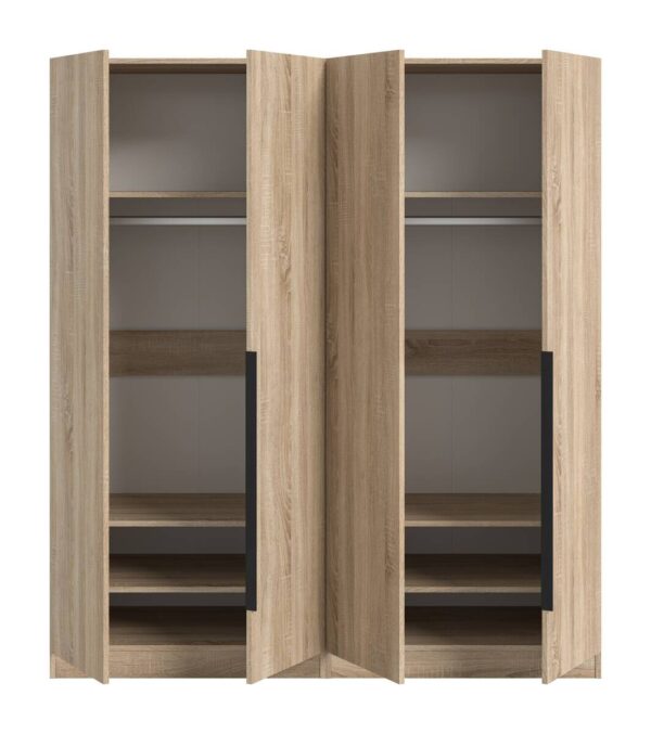 Kleiderschrank KOPENHAGEN Eiche Sonoma Nachbildung B/H/T: ca. 160x181x52 cm – Bild 5