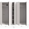 Kleiderschrank OAKLAND weiß B/H/T: ca. 230x183x53 cm – Bild 4