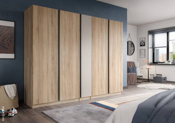 Kleiderschrank OAKLAND Eiche Sonoma Nachbildung Cashmere B/H/T: ca. 230x183x53 cm – Bild 2