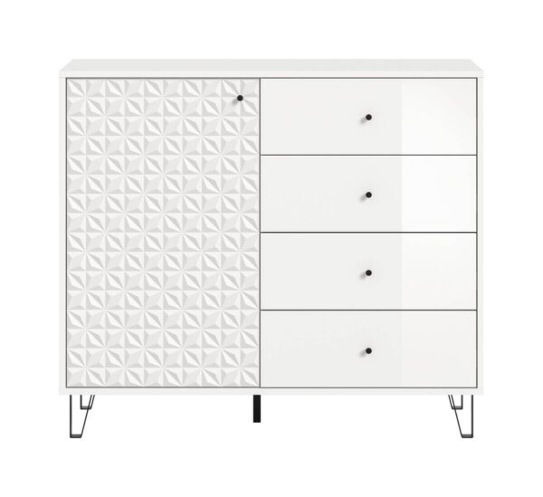 Highboard PRISMA weiß weiß Hochglanz B/H/T: ca. 110x96x40 cm Highboard PRISMA weiß weiß Hochglanz B/H/T: ca. 110x96x40 cm – Bild 5