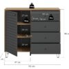 Highboard PRISMA Artisan Oak Nachbildung anthrazit matt B/H/T: ca. 110x96x40 cm – Bild 2