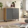 Highboard PRISMA Artisan Oak Nachbildung anthrazit matt B/H/T: ca. 110x96x40 cm – Bild 3