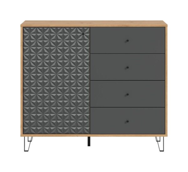Highboard PRISMA Artisan Oak Nachbildung anthrazit matt B/H/T: ca. 110x96x40 cm – Bild 5