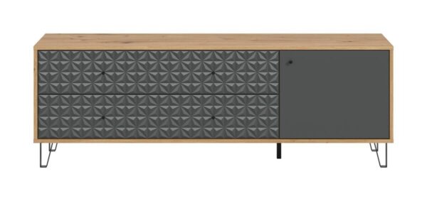 Lowboard PRISMA Artisan Oak Nachbildung anthrazit matt B/H/T: ca. 164x56x40 cm Lowboard PRISMA Artisan Oak Nachbildung anthrazit matt B/H/T: ca. 164x56x40 cm – Bild 4