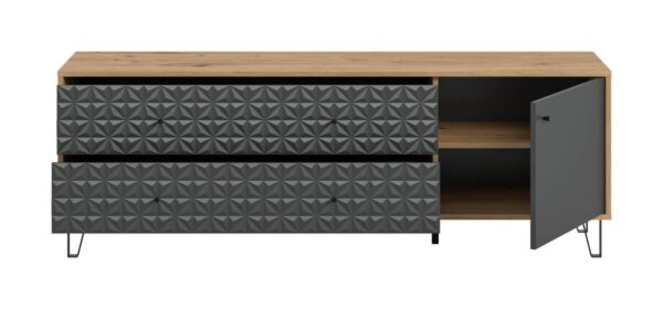 Lowboard PRISMA Artisan Oak Nachbildung anthrazit matt B/H/T: ca. 164x56x40 cm Lowboard PRISMA Artisan Oak Nachbildung anthrazit matt B/H/T: ca. 164x56x40 cm – Bild 5