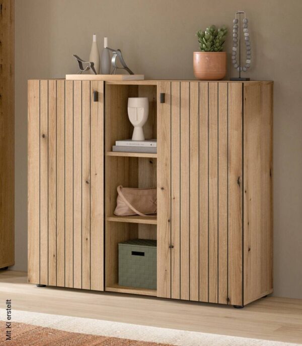 Schuhkommode STATION Evoke Oak Nachbildung B/H/T: ca. 106x96x37 cm – Bild 2
