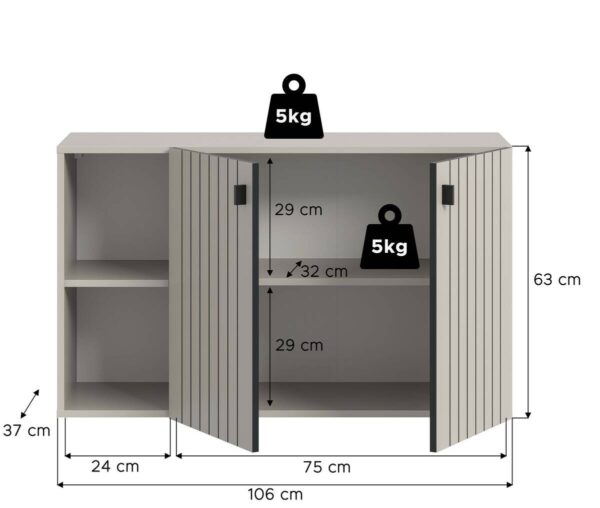 Schuhschrank STATION Cashmere B/H/T: ca. 106x63x37 cm – Bild 4