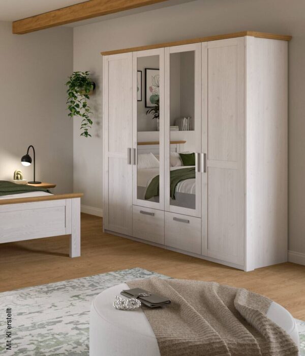 Kleiderschrank VERONA Sibiu Lärche Nachbildung Eiche Artisan Nachbildung B/H/T: ca. 188x200x61 cm – Bild 2