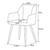 Stuhl BELLA, 2er Set creme Stoff B/H/T: ca. 55x82x62 cm – Bild 4