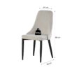 Stuhl CLAUDIA, 2er Set creme Samt B/H/T: ca. 44x88x58 cm – Bild 2