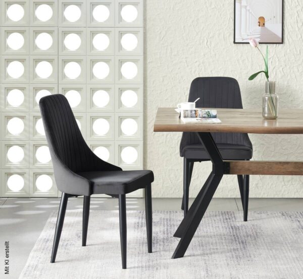 Stuhl CLAUDIA, 2er Set anthrazit B/H/T: ca. 44x88x58 cm – Bild 2
