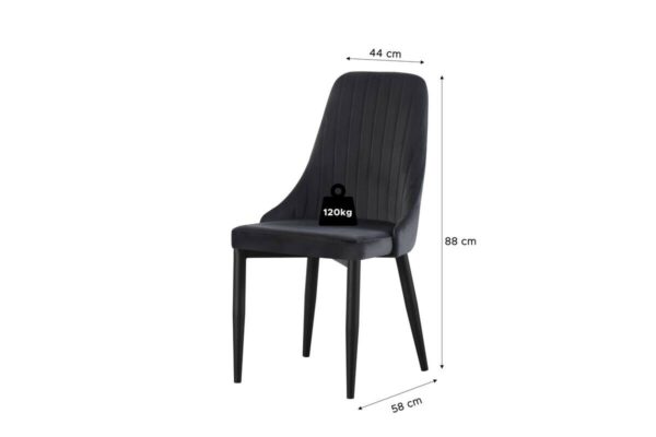 Stuhl CLAUDIA, 2er Set anthrazit B/H/T: ca. 44x88x58 cm – Bild 4