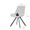 Drehstuhl EMILIA, 2er Set creme Webstoff B/H/T: ca. 52x85x61 cm – Bild 2