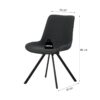 Drehstuhl EMILIA, 2er Set anthrazit Webstoff B/H/T: ca. 52x85x61 cm Drehstuhl EMILIA, 2er Set anthrazit Webstoff B/H/T: ca. 52x85x61 cm – Bild 3