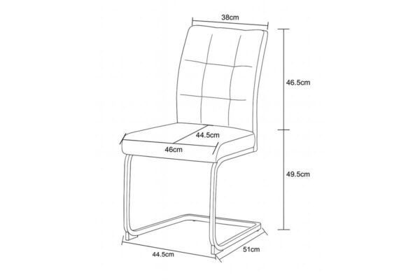 Schwingstuhl FRIEDA, 2er Set creme schwarz B/H/T: ca. 47x94x61 cm – Bild 3