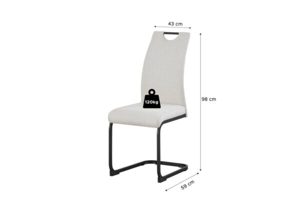 Schwingstuhl HANNA, 2er Set creme Webstoff B/H/T: ca. 43x98x59 cm Schwingstuhl HANNA, 2er Set creme Webstoff B/H/T: ca. 43x98x59 cm – Bild 3