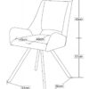 Stuhl HELEN, 2er Set anthrazit Stoff B/H/T: ca. 56x91x63 cm – Bild 2
