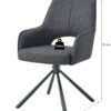 Drehstuhl JANA, 2er Set anthrazit Stoff B/H/T: ca. 57x91x64 cm – Bild 2