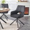 Drehstuhl JANA, 2er Set anthrazit Stoff B/H/T: ca. 57x91x64 cm – Bild 5