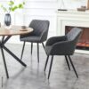 Stuhl LEA, 2er Set anthrazit Webstoff B/H/T: ca. 56x83x60 cm – Bild 3