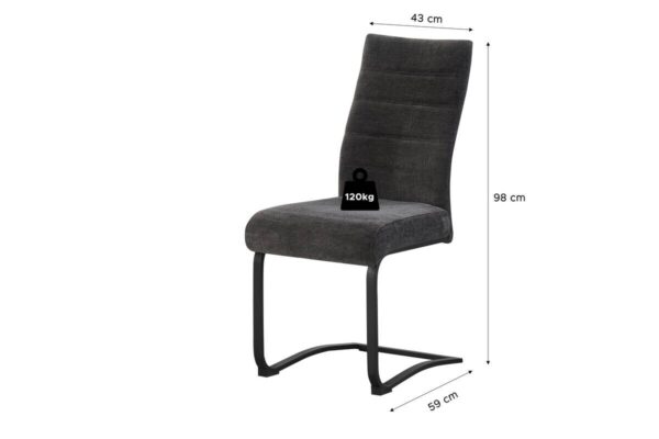 Schwingstuhl LENI, 2er Set anthrazit schwarz B/H/T: ca. 43x98x59 cm Schwingstuhl LENI, 2er Set anthrazit schwarz B/H/T: ca. 43x98x59 cm – Bild 5