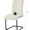 Schwingstuhl LISA, 2er Set creme Webstoff B/H/T: ca. 43x98x61 cm – Bild 2