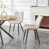 Stuhl LOTTA, 2er Set creme Webstoff B/H/T: ca. 53x86x59 cm – Bild 2
