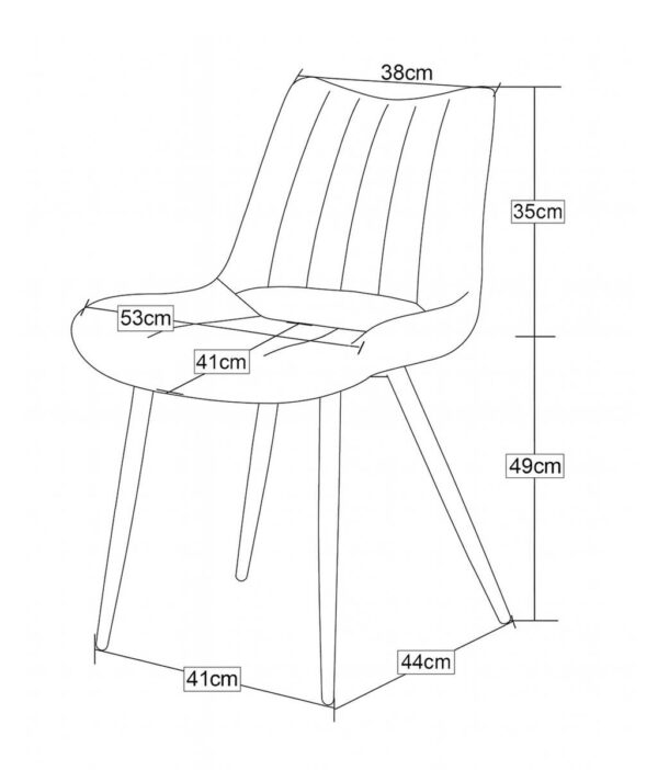 Stuhl LOTTA, 2er Set creme Webstoff B/H/T: ca. 53x86x59 cm – Bild 4