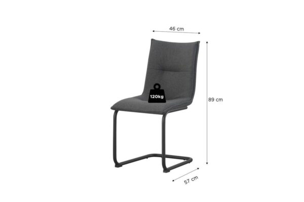 Schwingstuhl SONJA, 2er Set anthrazit Webstoff B/H/T: ca. 46x89x57 cm Schwingstuhl SONJA, 2er Set anthrazit Webstoff B/H/T: ca. 46x89x57 cm – Bild 4