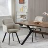 Stuhl SOPHIE, 2er Set creme Stoff B/H/T: ca. 53x87x62 cm – Bild 4