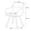 Stuhl SOPHIE, 2er Set anthrazit Stoff B/H/T: ca. 53x87x62 cm – Bild 2