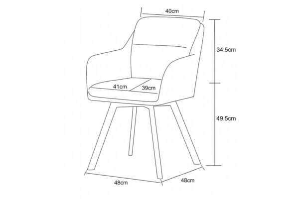 Stuhl SOPHIE, 2er Set anthrazit Stoff B/H/T: ca. 53x87x62 cm – Bild 2